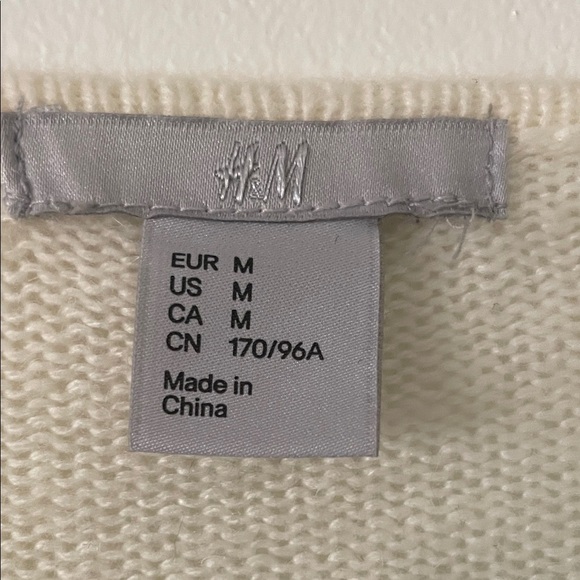 H&M Cream beaded Scoop Neck Sweater- Medium - Picture 4 of 7